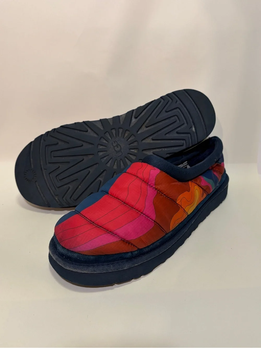 UGG Tasman LTA Cali Topo Black Topographic Slippers Men’s Size 10